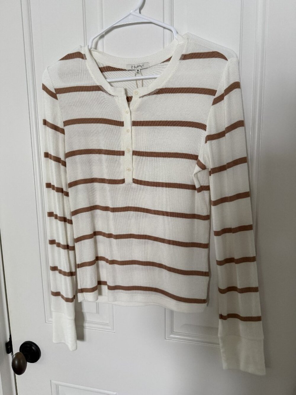 NWT Z Supply Scarlett Ribbed Henley Top- Size Medium